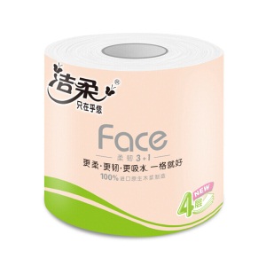 洁柔卷纸(C&S) 加厚4层130g卫生纸*27卷(冲水速溶 粉Face面子系列一格顶两格)整箱销售