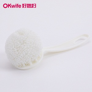 好媳妇（okaywife）钢丝球清洁刷 厨房用品 去污不沾油带柄刷锅神器 纤维清洁球3个装(无手柄)