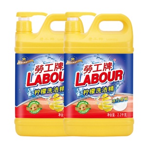 劳工牌（LABOUR）洗洁精大桶瓶装清洗剂(泵装) 清新柠檬4.4kg