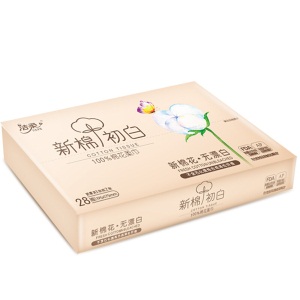 洁柔(C&S)棉柔巾28抽*4包 无香（新棉初白系列 棉花柔巾干湿两用 婴儿/敏感肌/卸妆适用 含棉籽无漂白）