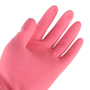 妙洁清洁家务橡胶手套 加长增厚防水防滑皮厨房洗碗 耐用光里型中号
