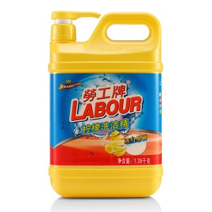 劳工牌（LABOUR）洗洁精大桶瓶装清洗剂(泵装) 清新柠檬2.78kg
