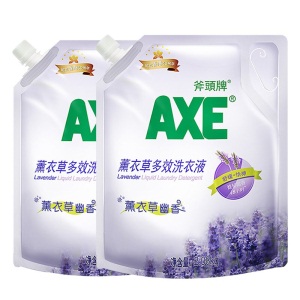 斧头牌AXE洗衣液袋装2.08kg袋补充装手洗机洗通用清洗液家庭装 薰衣草2.08*2袋