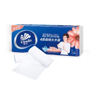 维达（Vinda）超韧无芯卷纸4层30卷 家用卫生纸巾手纸厕纸（箱装）
