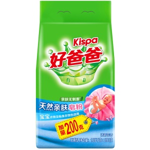 好爸爸Kispa 天然亲肤皂粉洗衣粉 1.35kg+200g/袋 亲肤无刺激 双重去渍