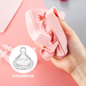 美厨（maxcook）雪糕模具 DIY自制硅胶家用创意卡通可爱冰淇淋冰棍冰棒冰糕模具格 兔子河马雪人 粉色MCPJ586