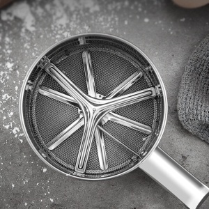 美厨（maxcook）面粉筛 不锈钢手压式单层网筛糖粉筛超细面粉筛子 烘焙工具厨房小工具MCPJ335