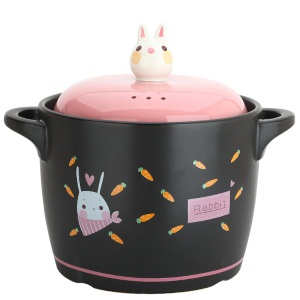 美厨（maxcook）陶瓷煲砂锅 4L汤锅炖锅养生煲 手工彩釉耐干烧 粉兔系列MCT599