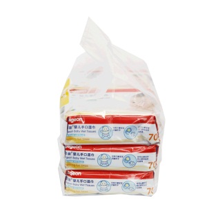 【贝亲官方旗舰店】湿巾婴儿手口专用湿纸巾70片装 12包 PL192