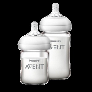 飞利浦新安怡奶瓶宽口径自然顺畅玻璃婴儿螺纹奶瓶对装SCF679/53