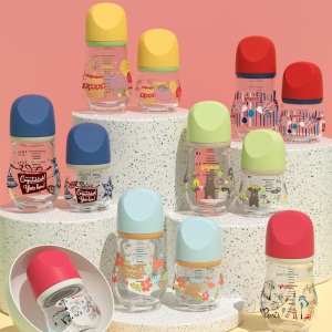 【贝亲官方旗舰店】新生婴儿宽口径臻宝宝玻璃奶瓶 网红小Q瓶礼盒