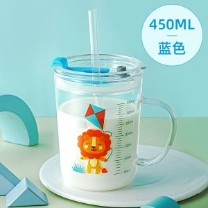 富光牛奶杯带刻度早餐喝奶杯微波炉可加热玻璃耐热儿童冲泡奶粉杯