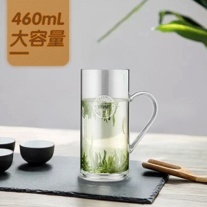 富光玻璃杯女茶水分离茶杯带把花茶杯过滤泡茶杯家用带盖水杯子