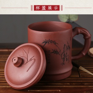 富光430ml清水泥紫砂杯大容量茶具纯手工泡茶壶