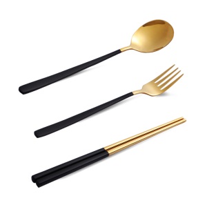 1筷子勺子套装单人装便携餐具收纳便携学生不锈钢三件套一人食外带