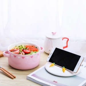 1家用可爱陶瓷泡面碗单个餐具带盖碗筷套装学生宿舍大号汤饭碗日式