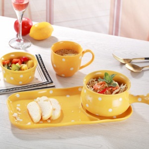 1早餐组合餐具碗碟套装创意手柄碗汤碗碗筷碗盘家用个性一人食单人
