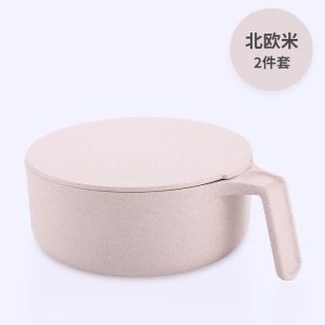 1家用有盖小麦秸秆碗筷套装学生宿舍带盖大碗单个日式方便面泡面碗