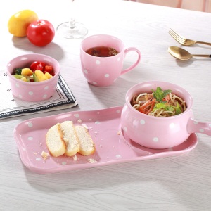 1早餐组合餐具碗碟套装创意手柄碗汤碗碗筷碗盘家用个性一人食单人