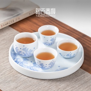 2陶瓷小茶杯家用功夫茶具品茗杯德化白玉瓷手工单杯茶碗主人杯茶盏
