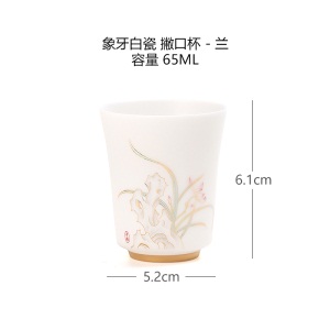 2素烧德化白瓷品茗杯陶瓷象牙白小茶碗家用功夫茶具单杯主人杯茶杯