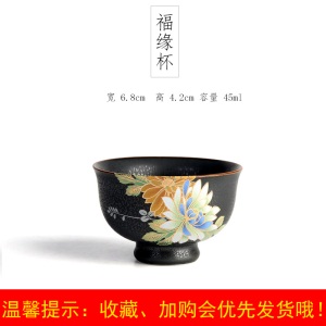 3日式陶瓷品茗杯 功夫茶具小茶杯窑变天目釉茶盏普洱茶单杯主人杯3