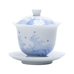 2德化白玉瓷茶杯介杯家用泡茶碗敬茶杯陶瓷功夫茶具三才盖碗单个