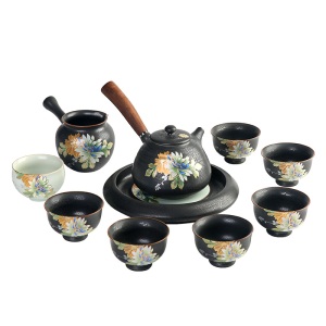 3日式茶具套装家用功夫茶现代简约茶道陶瓷茶具窑变茶壶茶杯干泡3