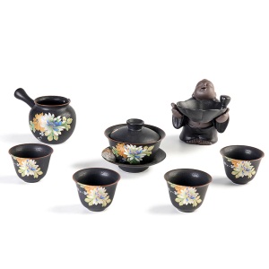 2日式茶艺陶瓷茶具套装 功夫茶具复古茶壶茶杯整套茶具家用窑变
