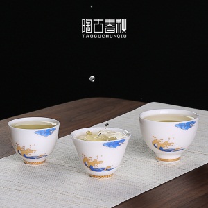 3手工陶瓷茶杯德化白玉瓷品茗杯茶碗家用功夫茶具小茶杯主人杯单杯3