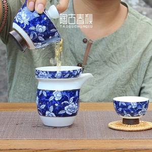 3传世青花瓷茶漏德化高白陶瓷功夫茶具茶叶过滤套组滤茶器茶道配件3