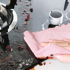 6擦桌抹布吸水不易掉毛不易沾油加厚厨房清洁抹布洗碗巾10片30*30