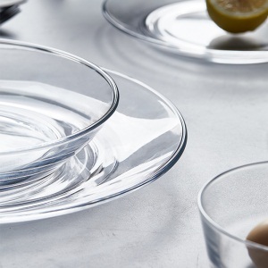 c5可微波炉钢化透明玻璃水果沙拉盘子家用餐具耐热北欧创意碟子菜盘