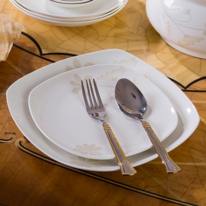 c2碗碟套装景德镇陶瓷骨瓷餐具套装 碗盘家用欧式送礼碗筷