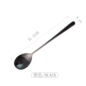 c11皇龍轩日式304不锈钢四色亮面勺子长柄勺咖啡勺饭勺冰淇淋勺家用