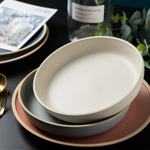 c2牛排盘子北欧风网红简约菜盘家用创意陶瓷碟子早餐餐具意面西餐盘