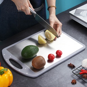 d3304不锈钢切菜板防霉家用厨房塑料双面水果大砧板擀揉和面案板