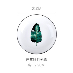 c5北欧植物盘子菜盘子家用ins餐盘餐具西餐牛排盘创意个性深盘瓷盘
