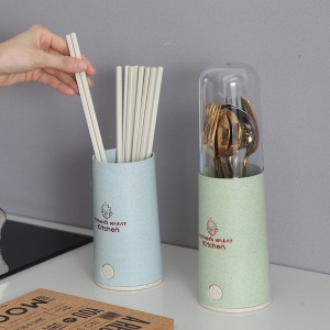 d3筷子笼家用防霉沥水快子搂筷子筒带盖防尘筷子桶创意简约收纳筷篓