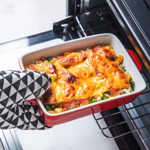 c2芝士焗饭盘微波炉烤盘陶瓷家用双耳盘子烤箱专用餐具网红创意烤碗