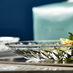 c2透明水晶玻璃水果盘子创意简约现代客厅水果篮大号装干果盘