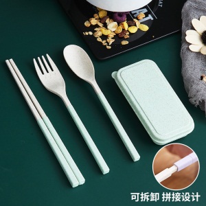 d3环保可折叠餐具单人随身携带筷子学生旅行必备勺子三件套套装便携