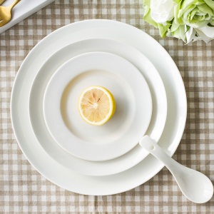 c2碗 家用吃饭盘子创意纯白骨瓷餐具陶瓷菜盘大汤碗面碗西餐盘鱼盘
