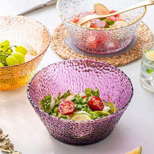 c5景唐 日式大号透明玻璃碗沙拉碗家用单个大碗水果盘创意个性餐具