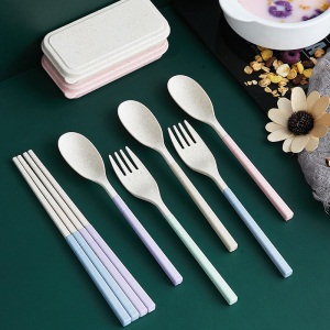 d3环保可折叠餐具单人随身携带筷子学生旅行必备勺子三件套套装便携