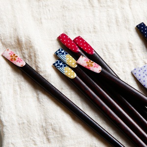 c2日式樱花指甲筷子尖头家用个性实木可爱餐具创意情侣筷子