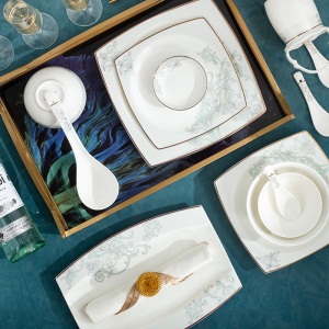 c11碗碟套装家用景德镇骨瓷餐具陶瓷碗盘套碗盘碟欧式盘子碗组合碗筷