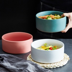 c11皇龍轩 北欧沙拉碗焗饭碗汤碗日式木架沙拉碗陶瓷碗家用碗