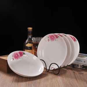 d1景德镇陶瓷盘子套装 骨瓷餐具菜盘简约组合 家用水饺子小吃菜碟子