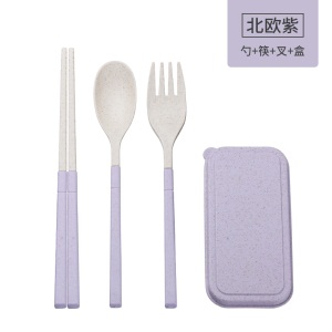 d3环保可折叠餐具筷子学生旅行必备单人随身携带勺子三件套套装便携